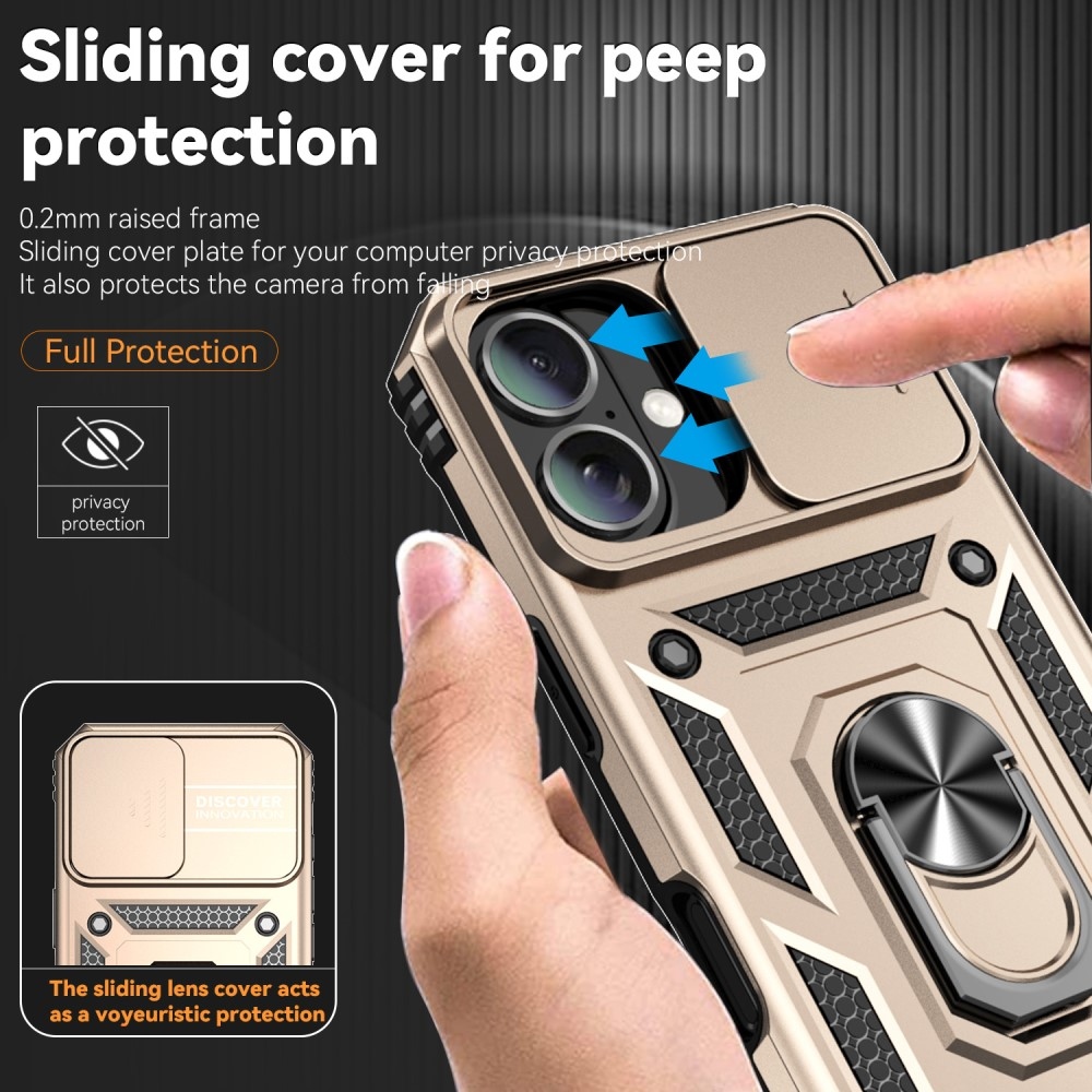 Tartós csúszóborítás iPhone 16 készülékhez - arany