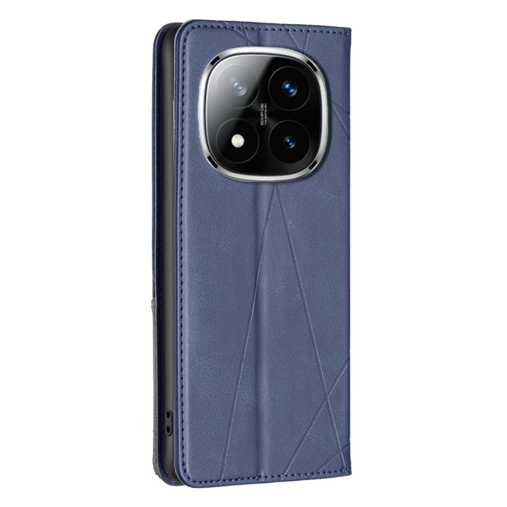 Háromszög alakú könyv tok Xiaomi Redmi Note 14 Pro-hoz - kék