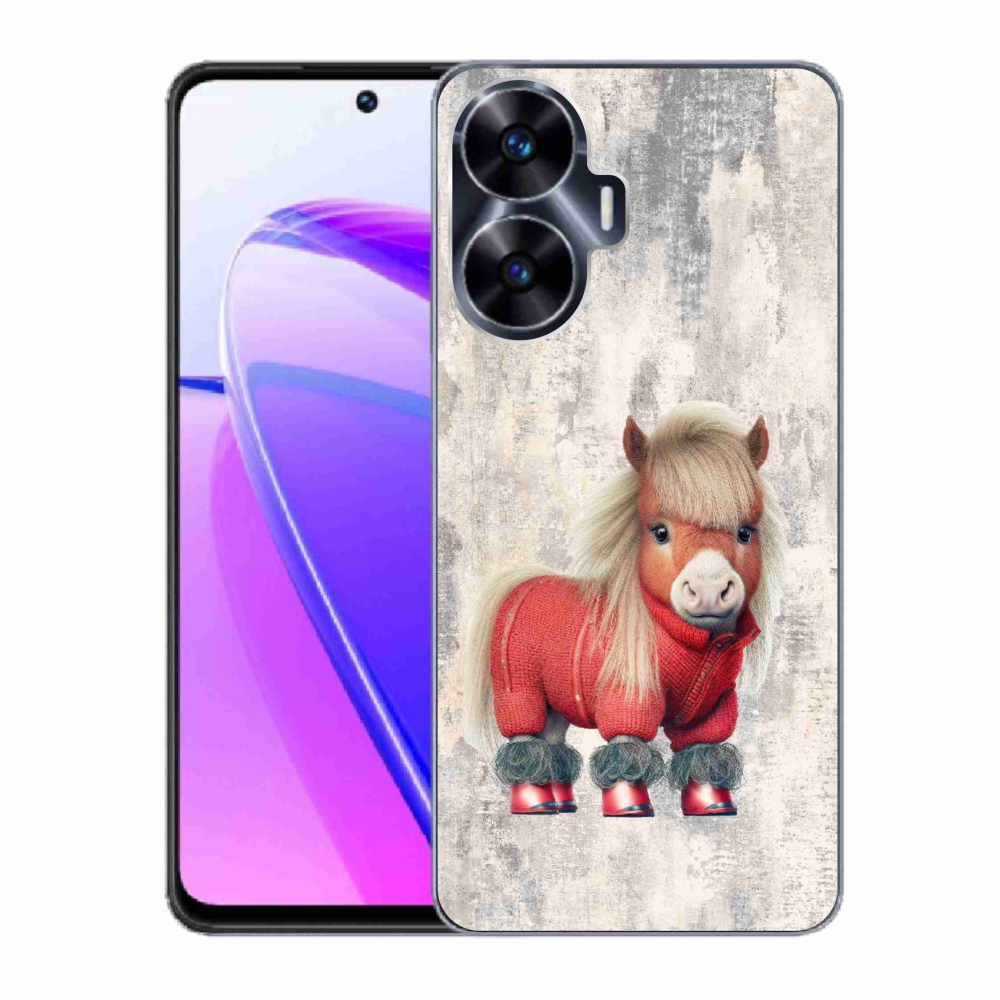 Gél borítás mmCase a Realme C55 készülékhez - póni pulóverben