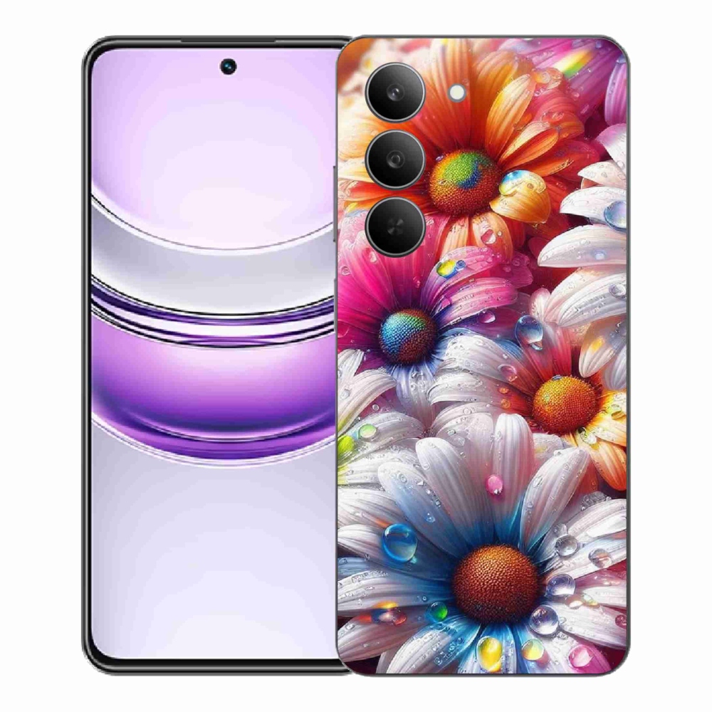 Zselés borító mmCase a Realme 14x 5G készülékhez - színes margaréták