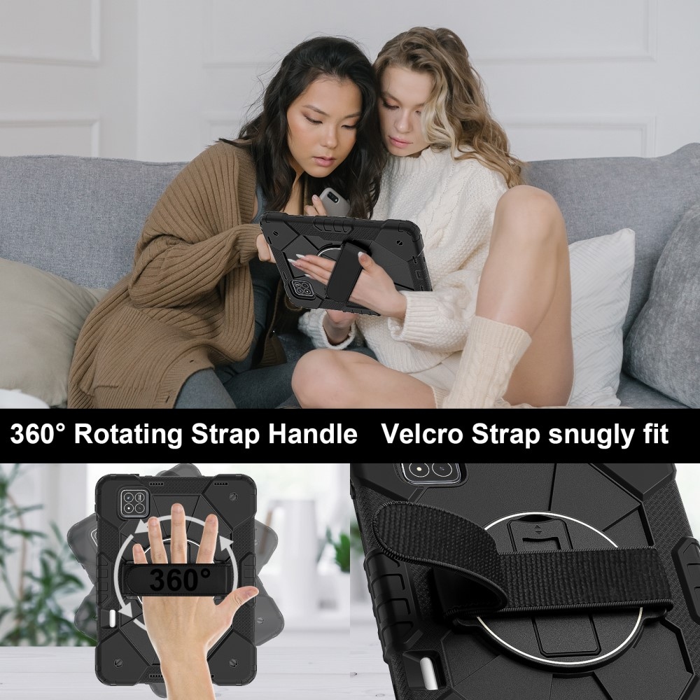 Strapabíró huzat kéztartóval és vállpánttal Xiaomi Pad 7/7 Pro-hoz - fekete