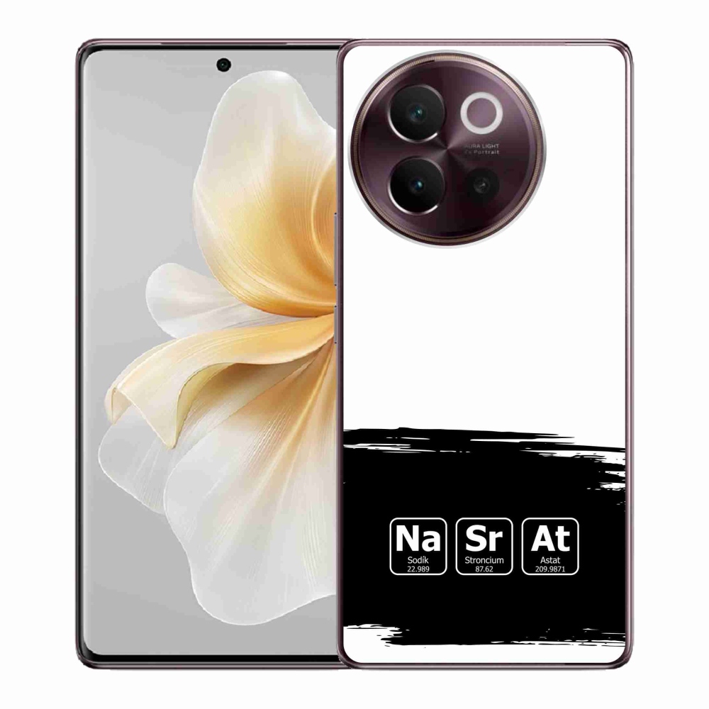 Gél borító mmCase a Vivo V40 Lite 5G-n - kémiai elemek fekete és fehér háttérrel