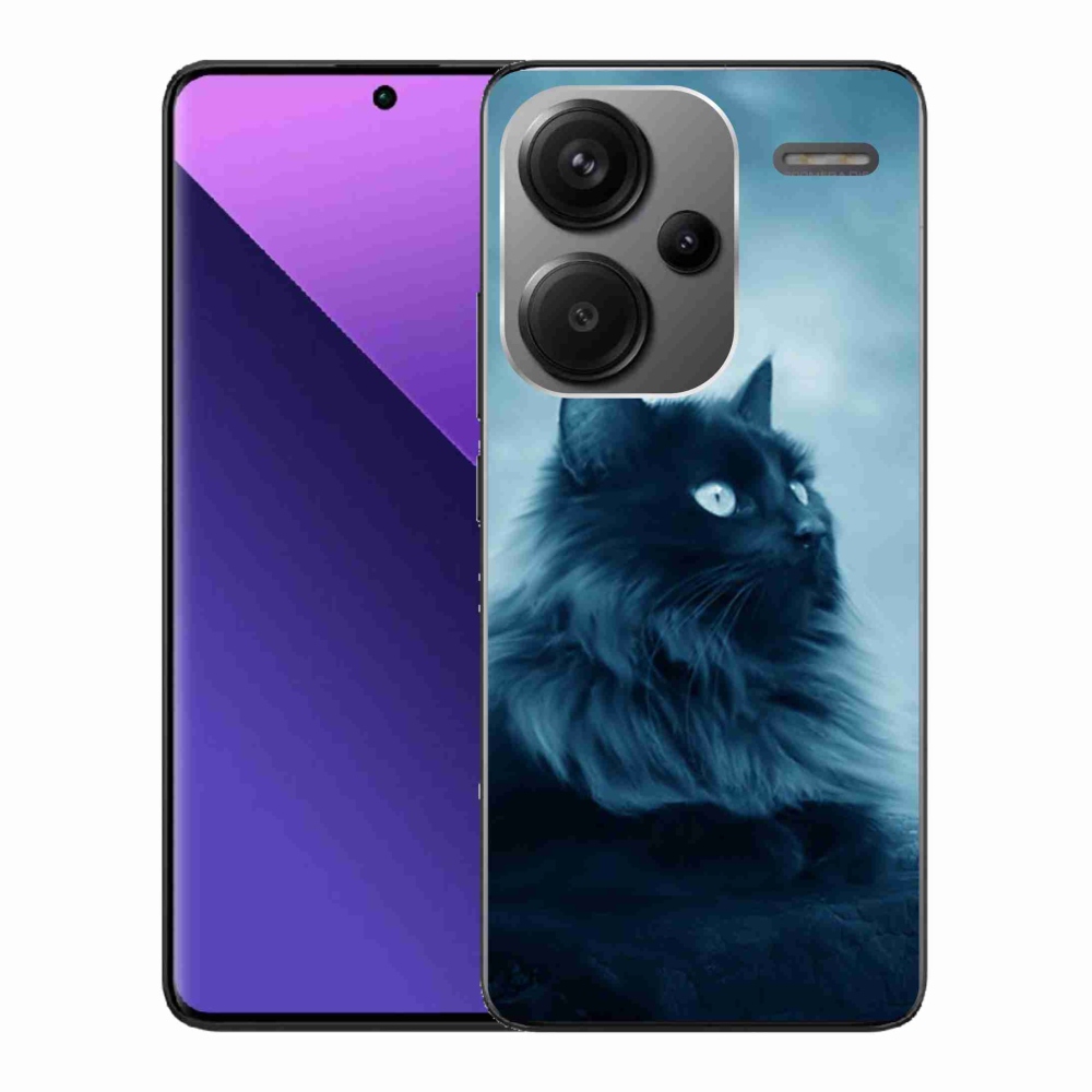 Gél tok mmCase a Xiaomi Redmi Note 13 Pro+ 5G számára - fekete macska 1