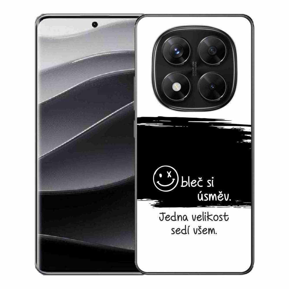 Gél borító mmCase a Xiaomi Redmi Note 14 Pro 5G/Poco X7 5G számára - vicces szöveg 8 fekete és fehér háttérrel