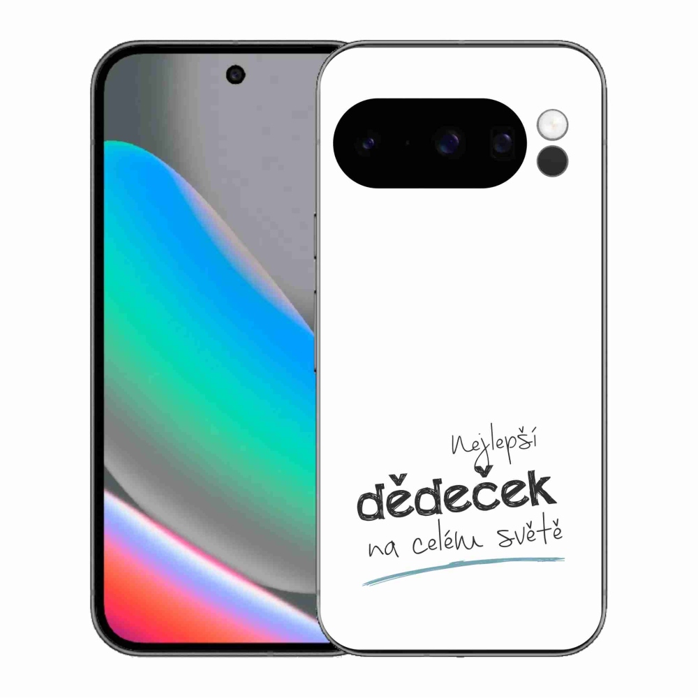 Gél borító mmCase a Google Pixel 10 Pro - Legjobb nagypapa 3 fehér háttérrel