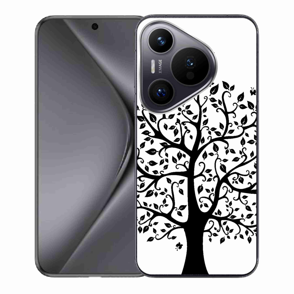 Gél borító mmCase a Huawei Pura 70-en - fekete-fehér fa