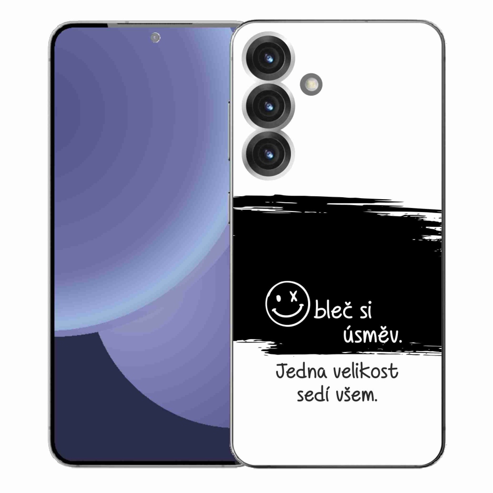 Gél borító mmCase Samsung Galaxy S25+ készülékhez - vicces szöveg 8 fekete és fehér háttérrel