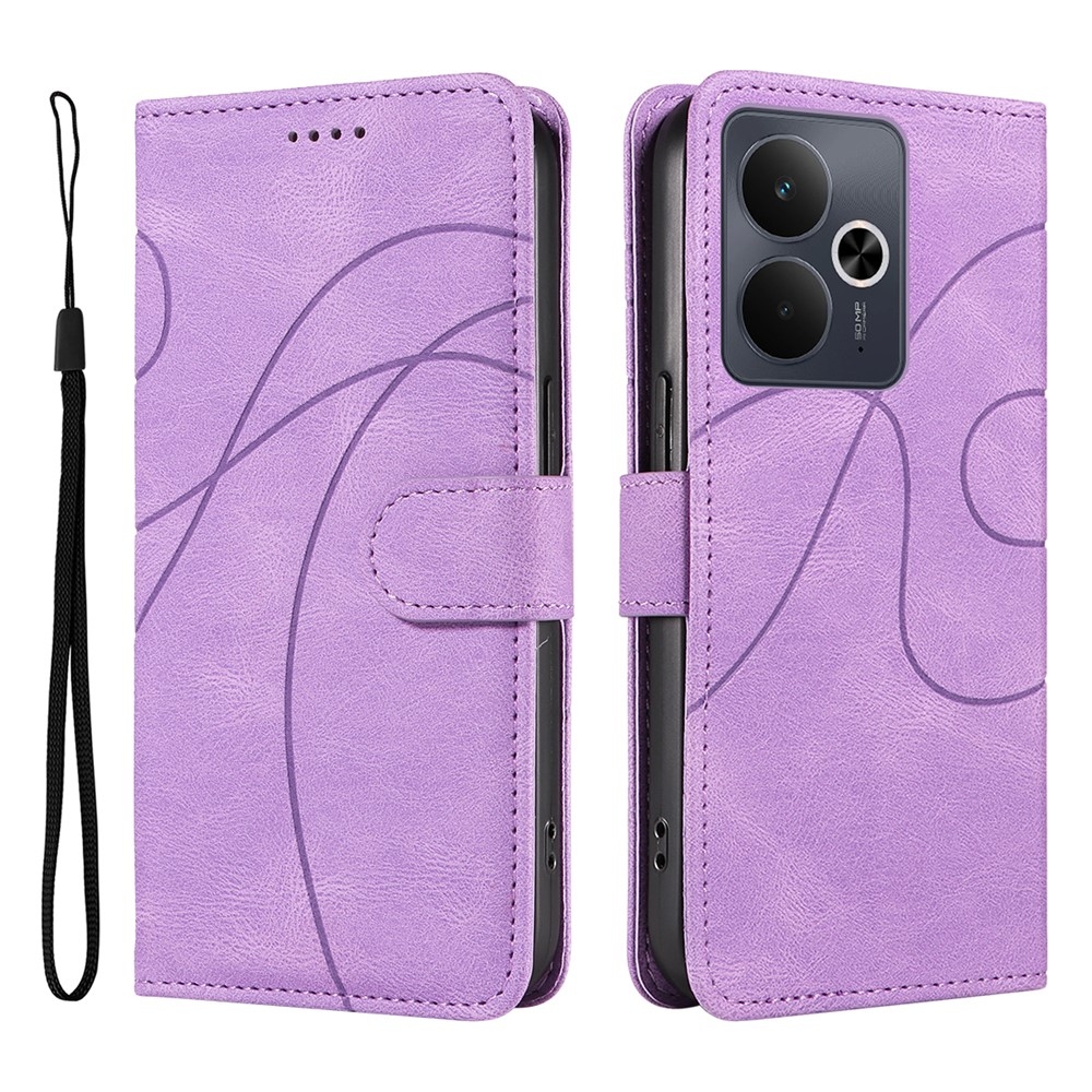 Ívelt könyvtáska a Realme 14 5G/14T 5G számára - lila