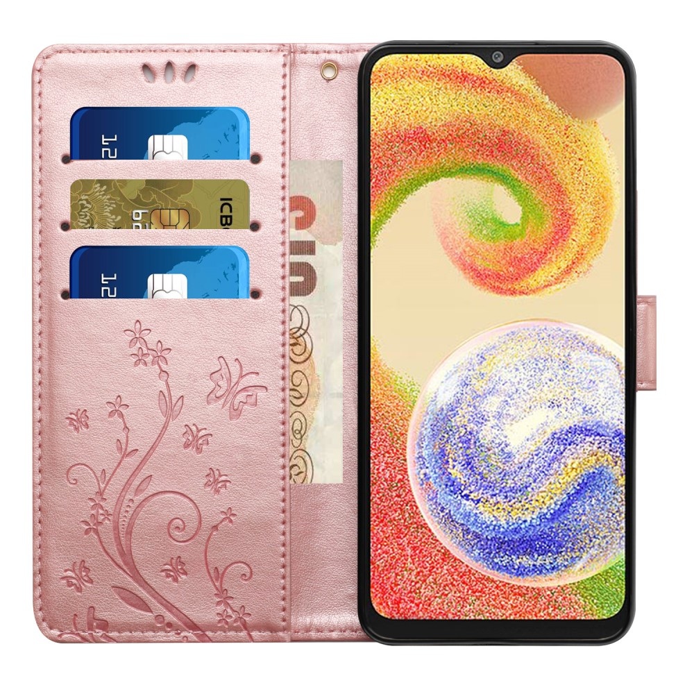 Virágok könyv tok Samsung Galaxy A06 4G - rózsa arany