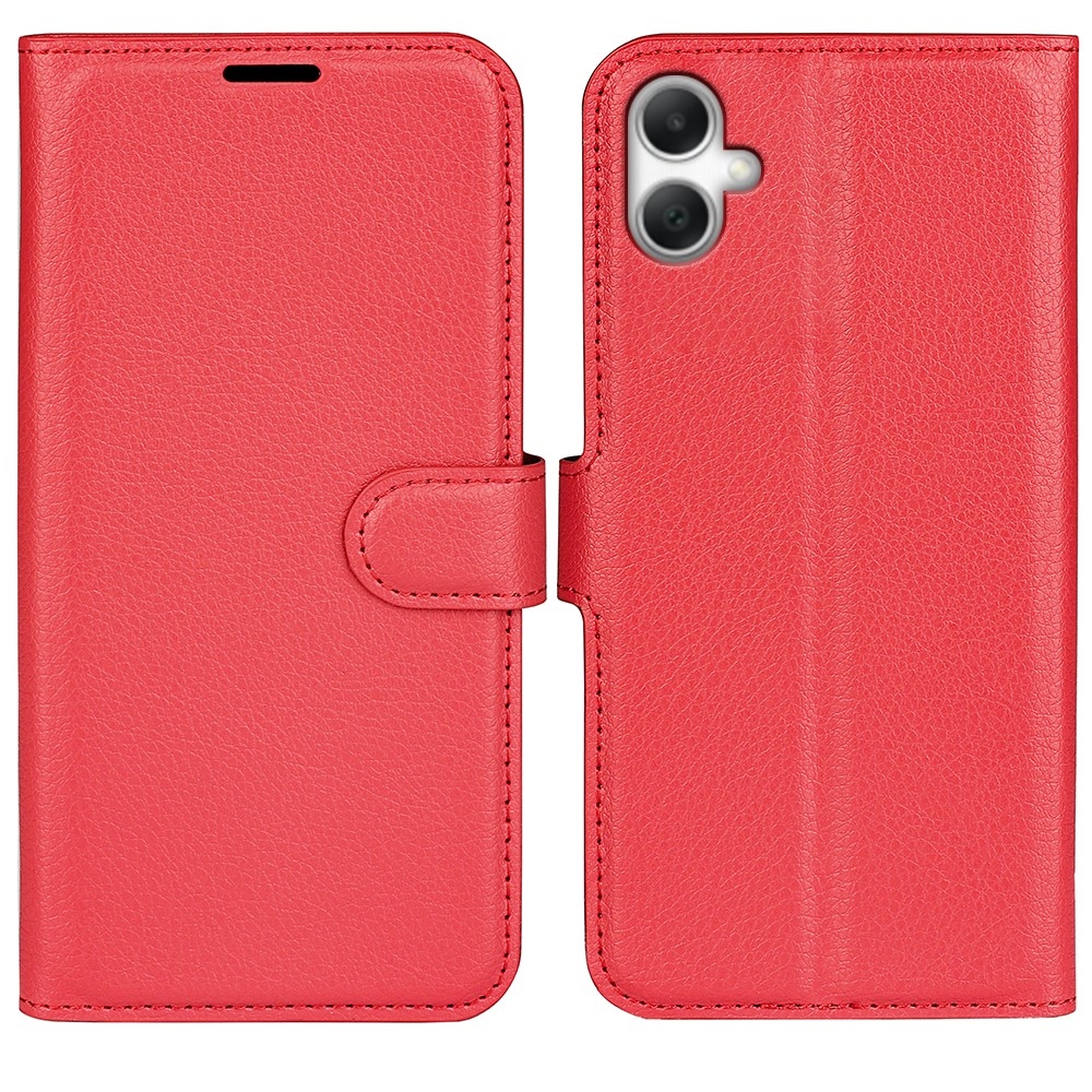 Litchi könyv tok Samsung Galaxy A07 4G - piros