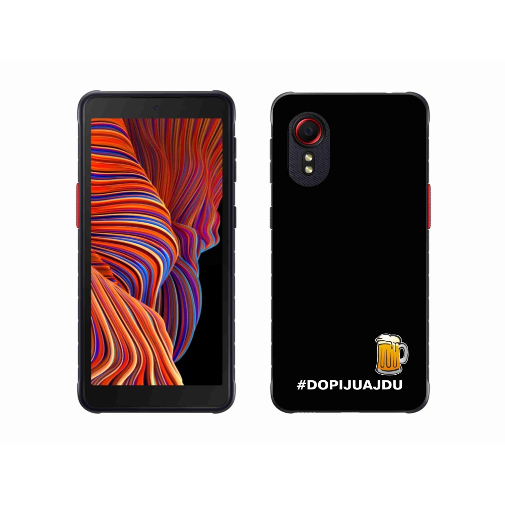 Gél borító mmCase Samsung Galaxy Xcover 5 - sör motívum 1 fekete háttérrel