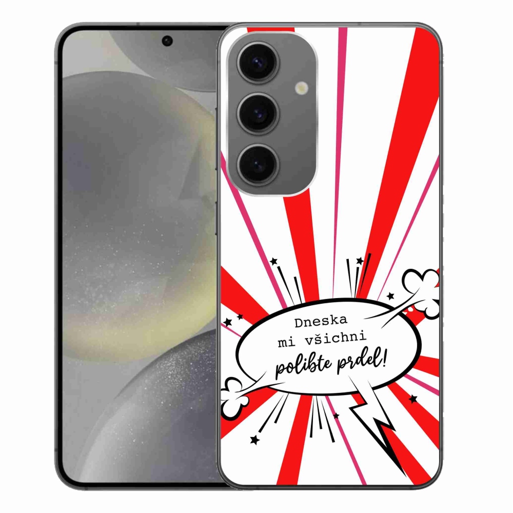 Gél borító mmCase Samsung Galaxy S24+ készülékhez - vicces szöveg 15 fehér háttér