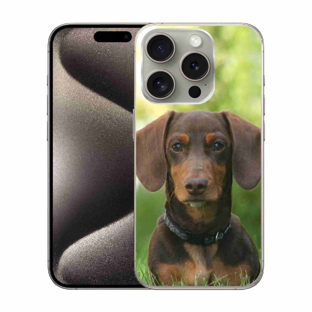 Gél tok mmCase iPhone 15 Pro készülékhez - barna tacskó