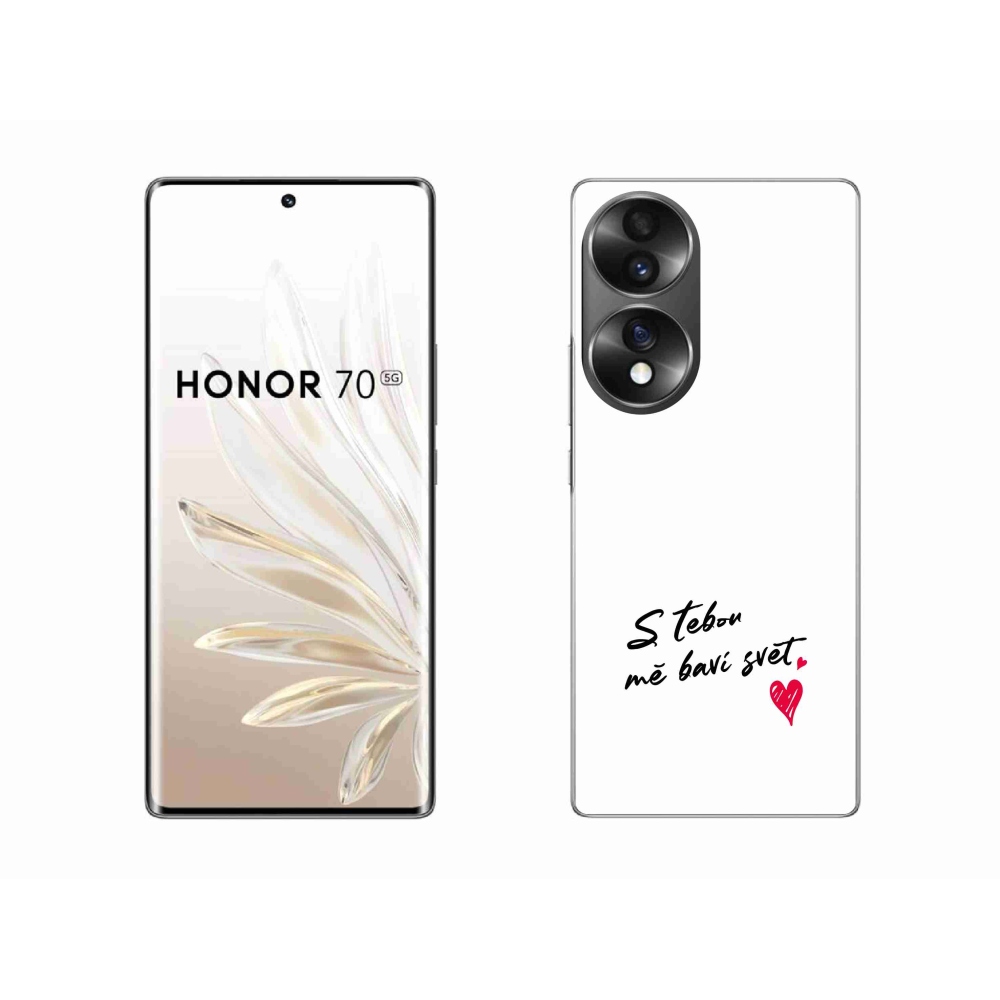 Gél borító mmCase a Honor 70 készülékhez - szerelmes szöveg 1 fehér háttér