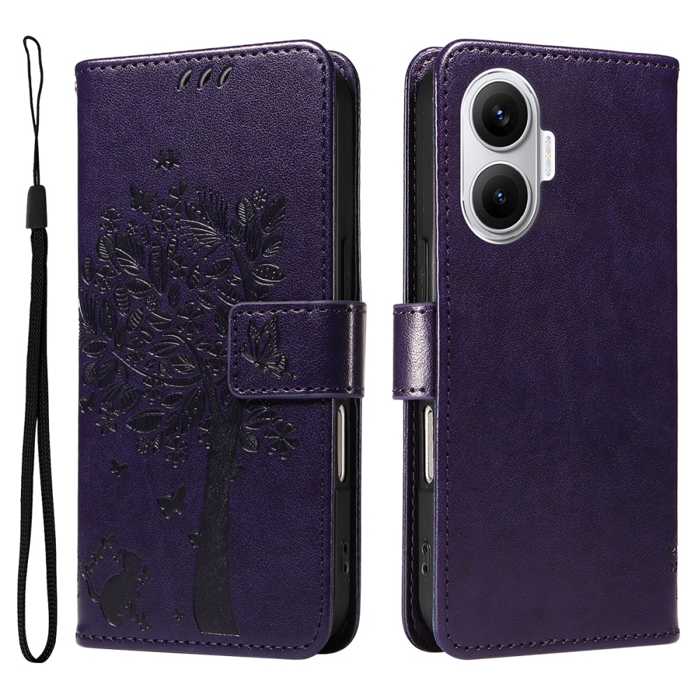 Fák könyv tokja Xiaomi Poco F7 5G - sötétlila