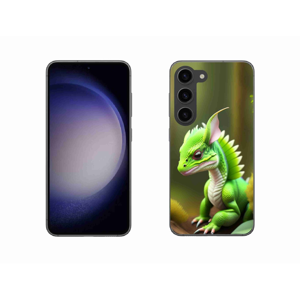 Gél védőhuzat mmCase Samsung Galaxy S23 5G - zöld sárkányhoz