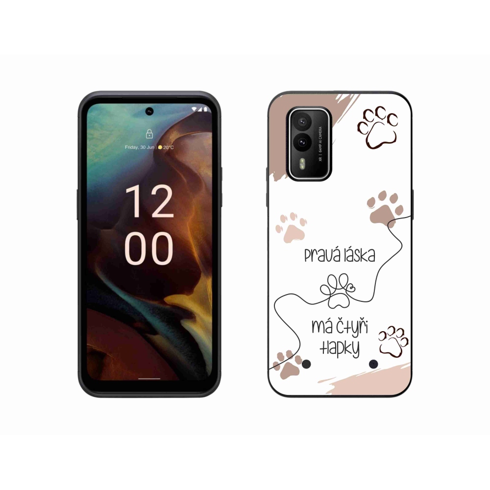 Zselés borító mmCase a Nokia XR21 készülékhez - kutyamotívum 1 fehér háttér