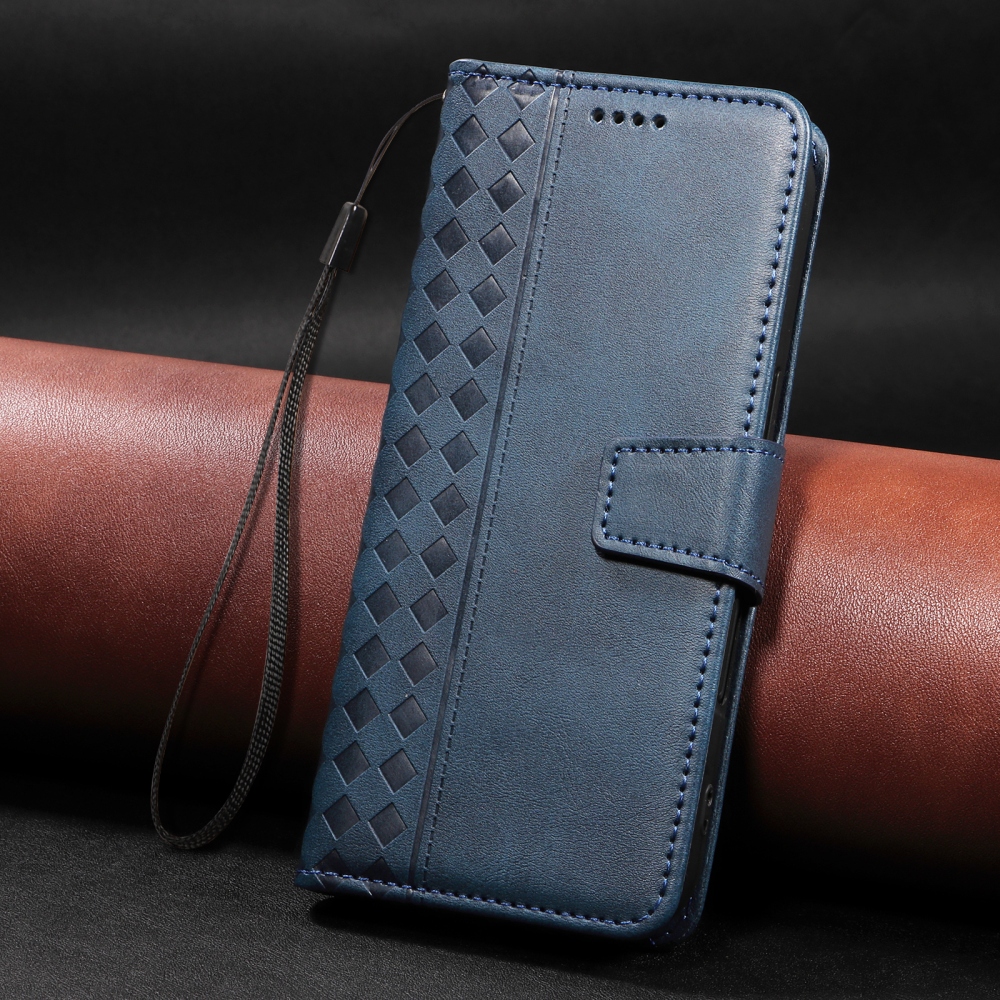 Rácsos könyv tok Xiaomi Redmi 15C 4G/5G (173mm) - kék