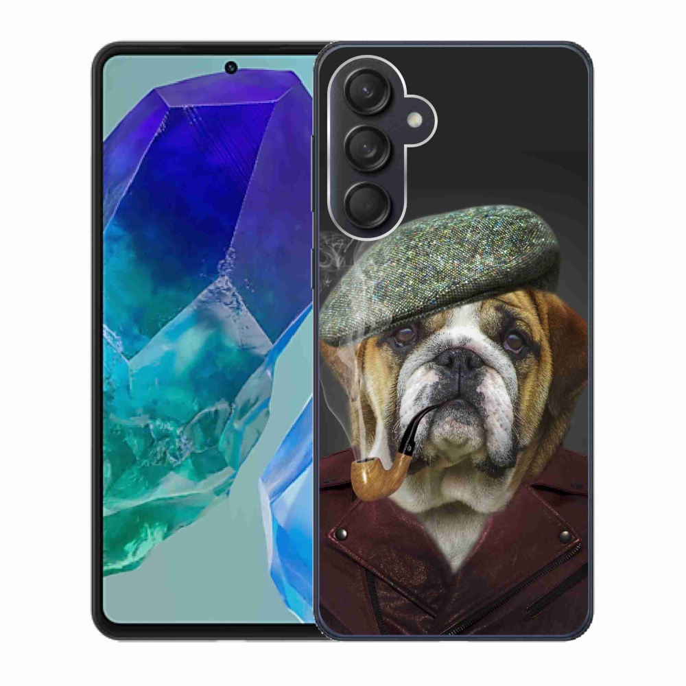 Gél borítás mmCase Samsung Galaxy M55 5G - kutya csővel