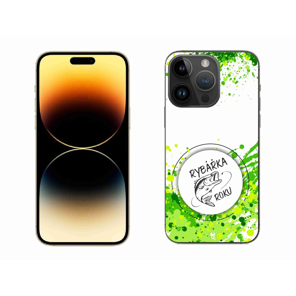 Zselés borítás mmCase iPhone 14 Pro Max 6.7 készülékhez - Az év horgásza fehér háttérrel