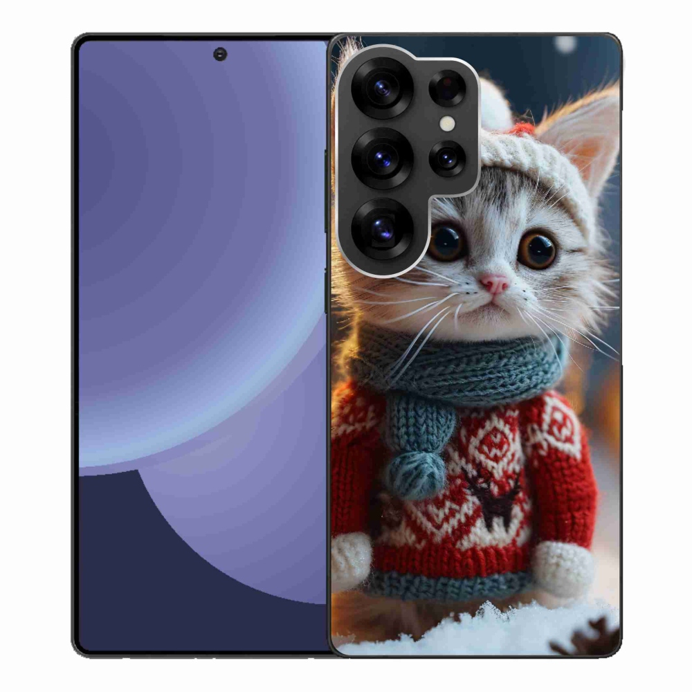 Zselés borítás mmCase Samsung Galaxy S25 Ultra készülékhez - cica pulóverben