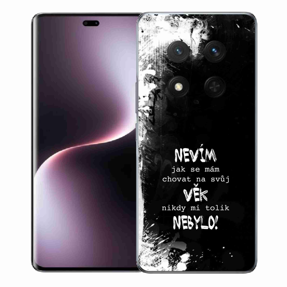 Gél borító mmCase a Honor Magic 7 Lite 5G készülékhez - vicces szöveg 14 fekete háttér