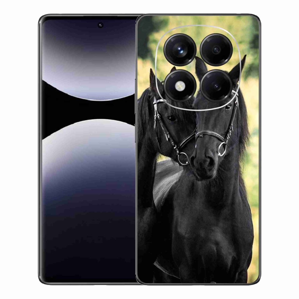 Gél borítás mmCase a Xiaomi Redmi Note 14 Pro számára - két fekete ló