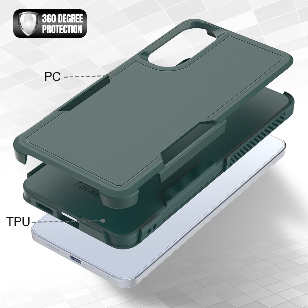 Ütésálló, tartós borítás Samsung Galaxy S25 Edge készülékhez - sötétzöld