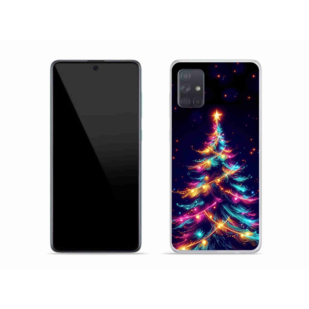 Gél borítás mmCase Samsung Galaxy A51 készülékhez - neon karácsonyfa