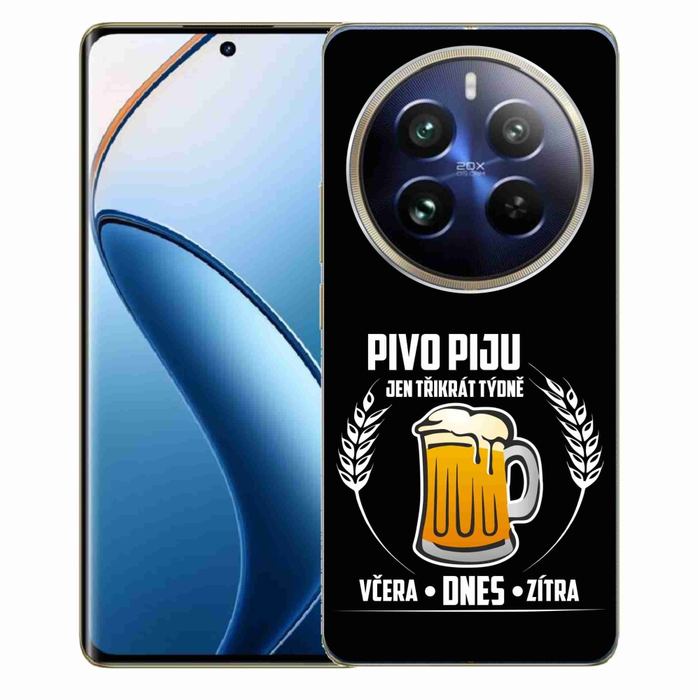 Gél borítás mmCase a Realme 12 Pro 5G/12 Pro+ 5G számára - sör motívum fekete háttérrel