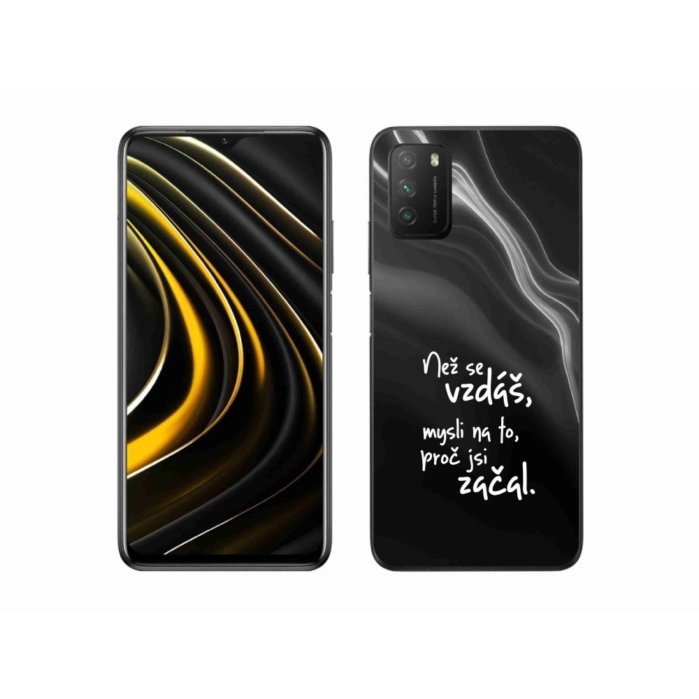 Gél borítás mmCase a Xiaomi Poco M3-hoz - idézet 2 fekete háttér