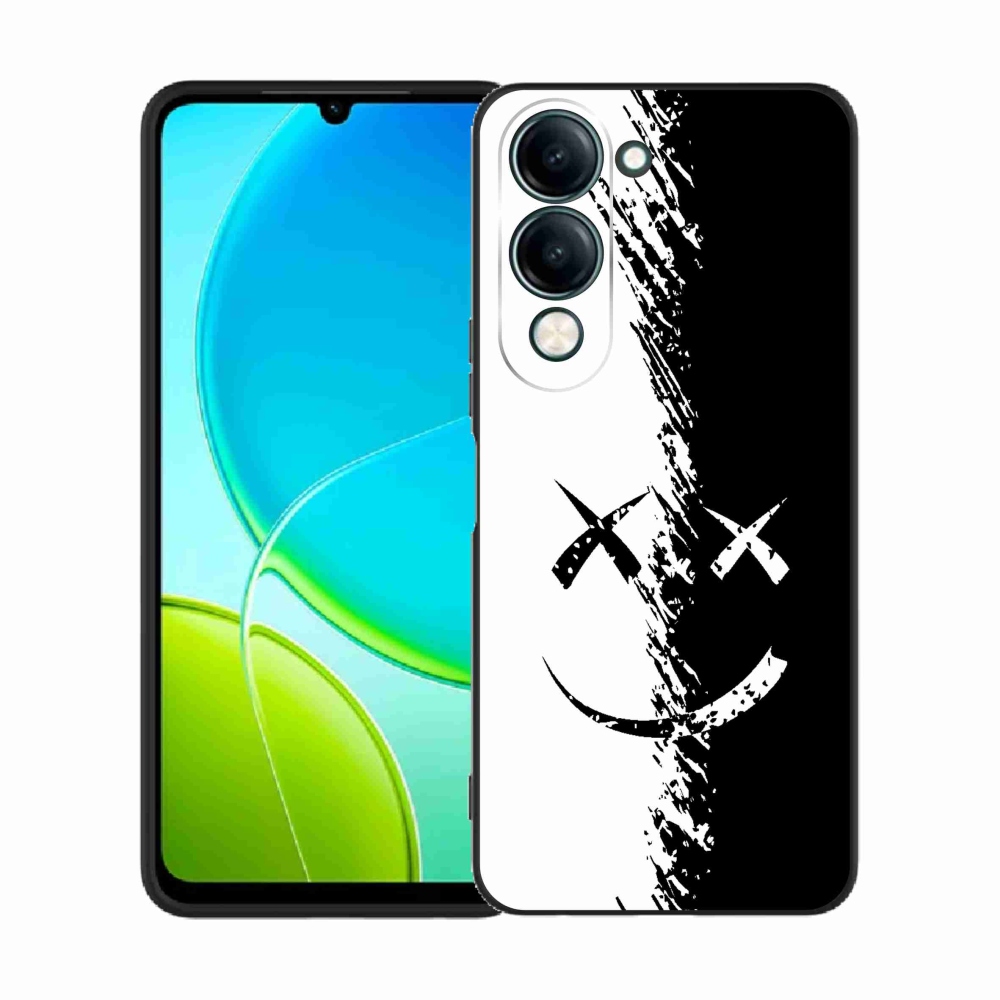 Gél borító mmCase a Vivo Y29s 5G-n - fekete-fehér smiley