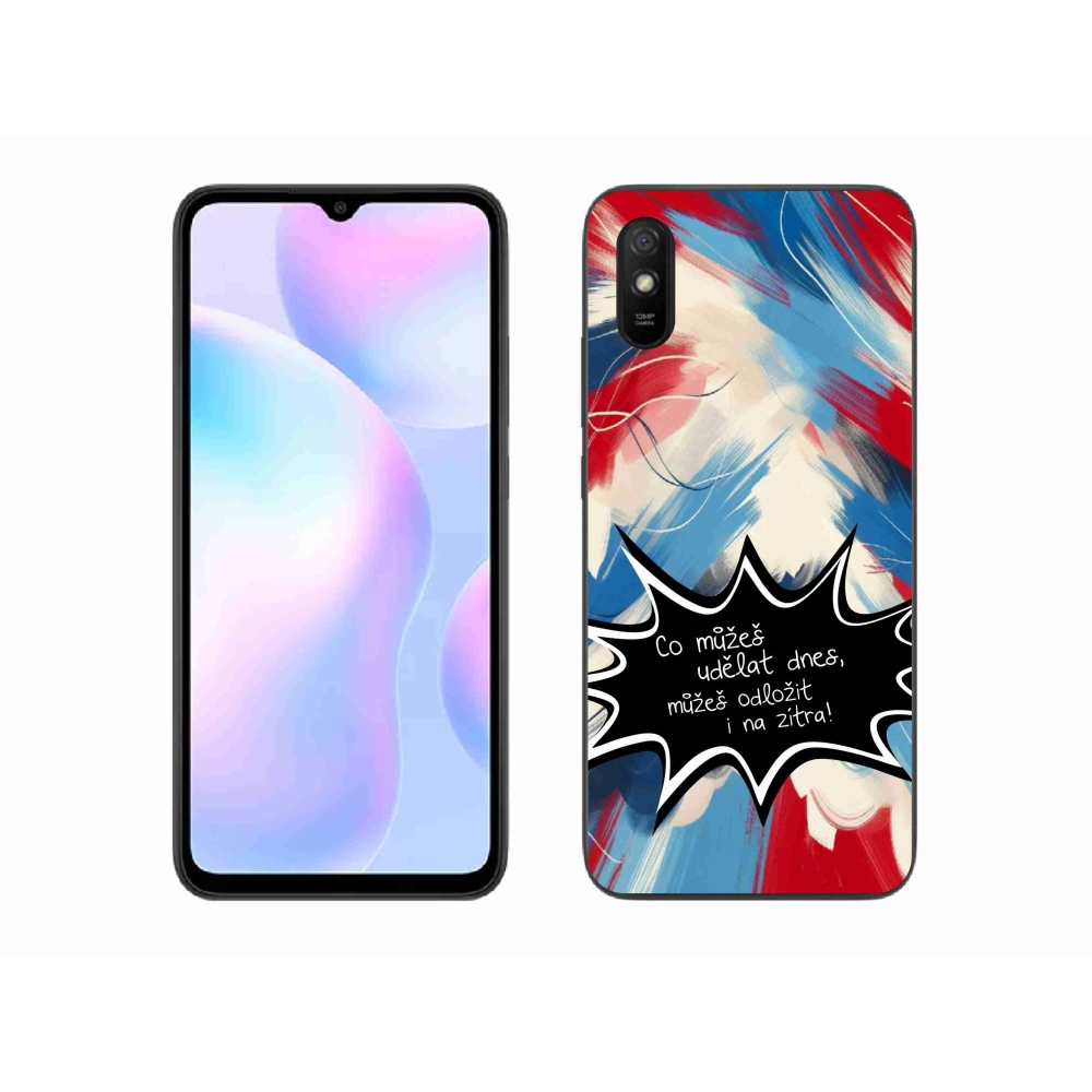 Gél borító mmCase a Xiaomi Redmi 9A számára - vicces szöveg 9 fekete háttérrel