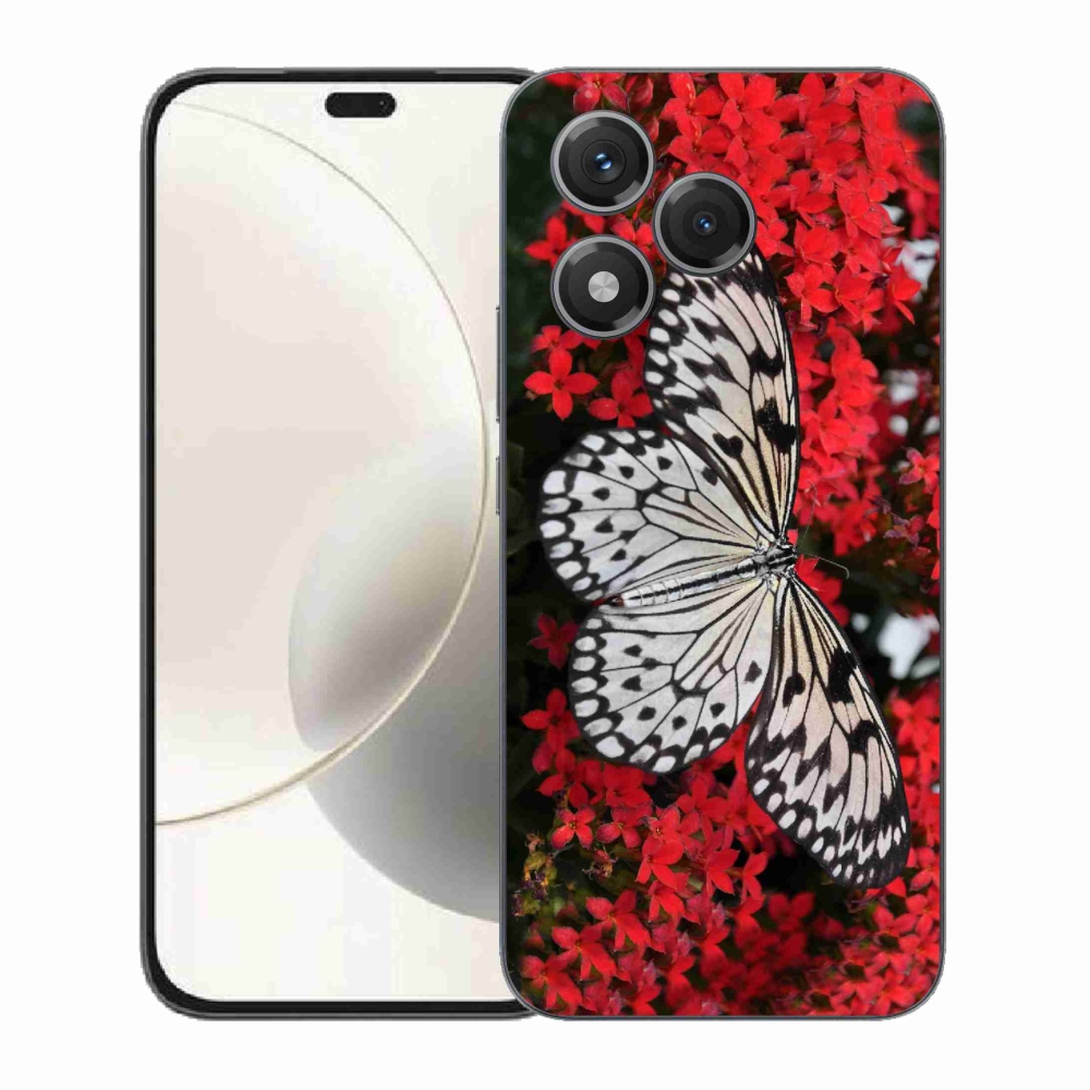 Zselés borítás mmCase a Honor 400 Lite-hoz - fekete-fehér pillangó 1
