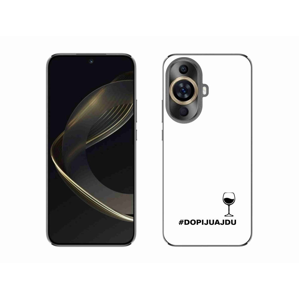 Gél borító mmCase a Huawei Nova 11 készülékhez - bor motívum fehér háttérrel