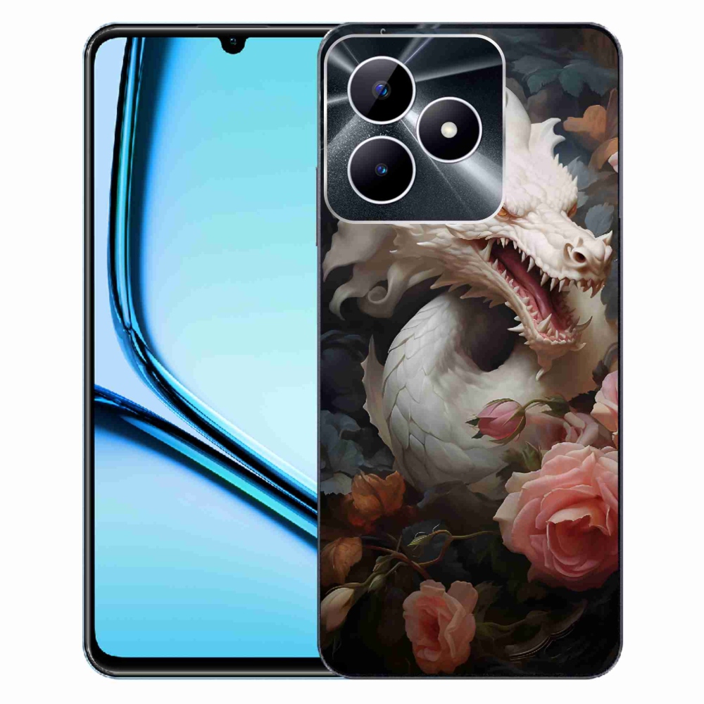 Zselés borítás mmCase a Realme Note 50 készülékhez - fehér sárkány