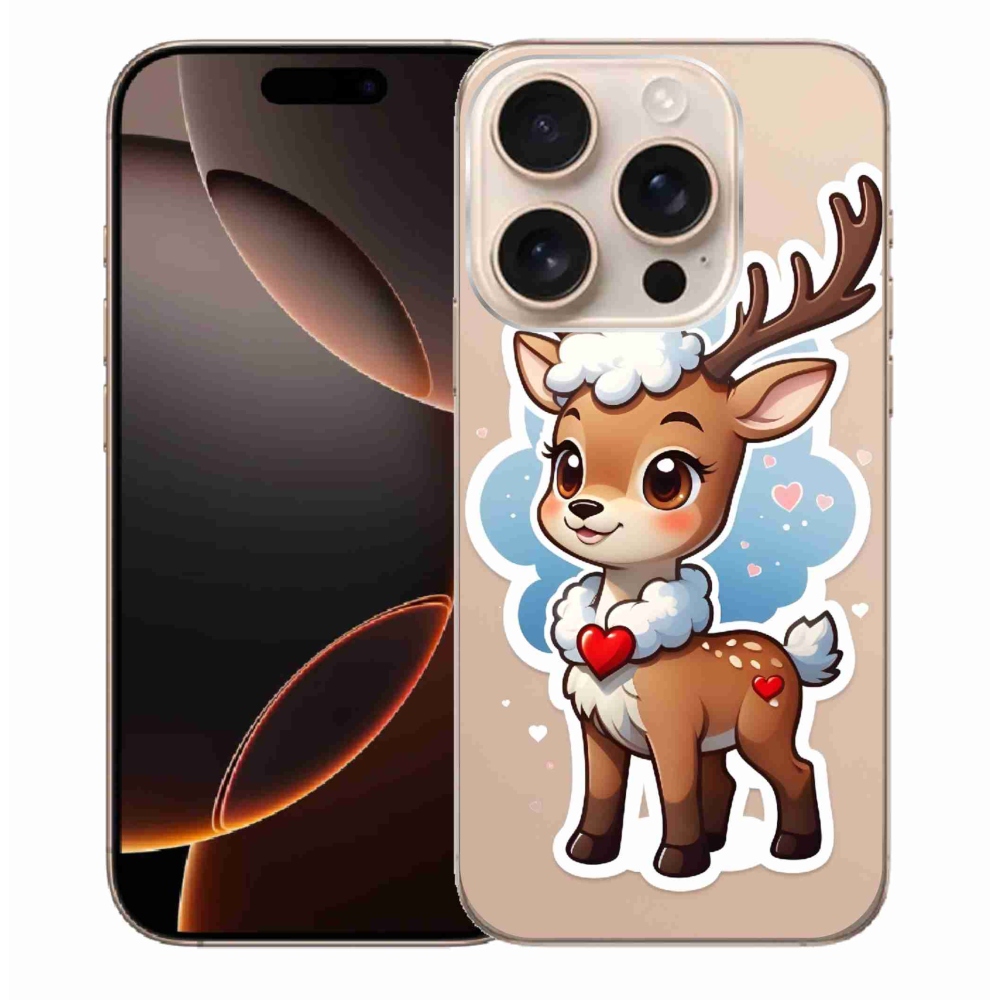 Zselés borítás mmCase iPhone 16 Pro Max készülékhez - rajzfilm rénszarvas