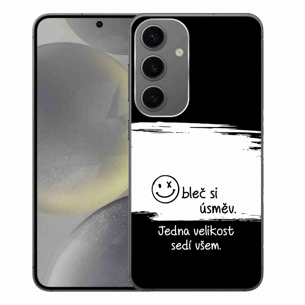 Gél borító mmCase Samsung Galaxy S24+ készülékhez - vicces szöveg 8 fekete és fehér háttérrel