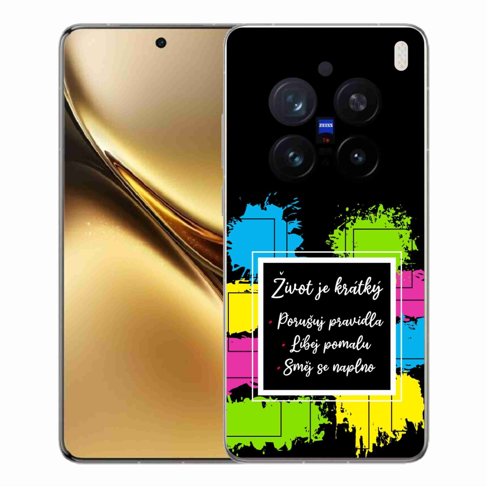 Zselés borítás mmCase a Vivo X200 Pro 5G készülékre - Idézet 5 fekete háttér