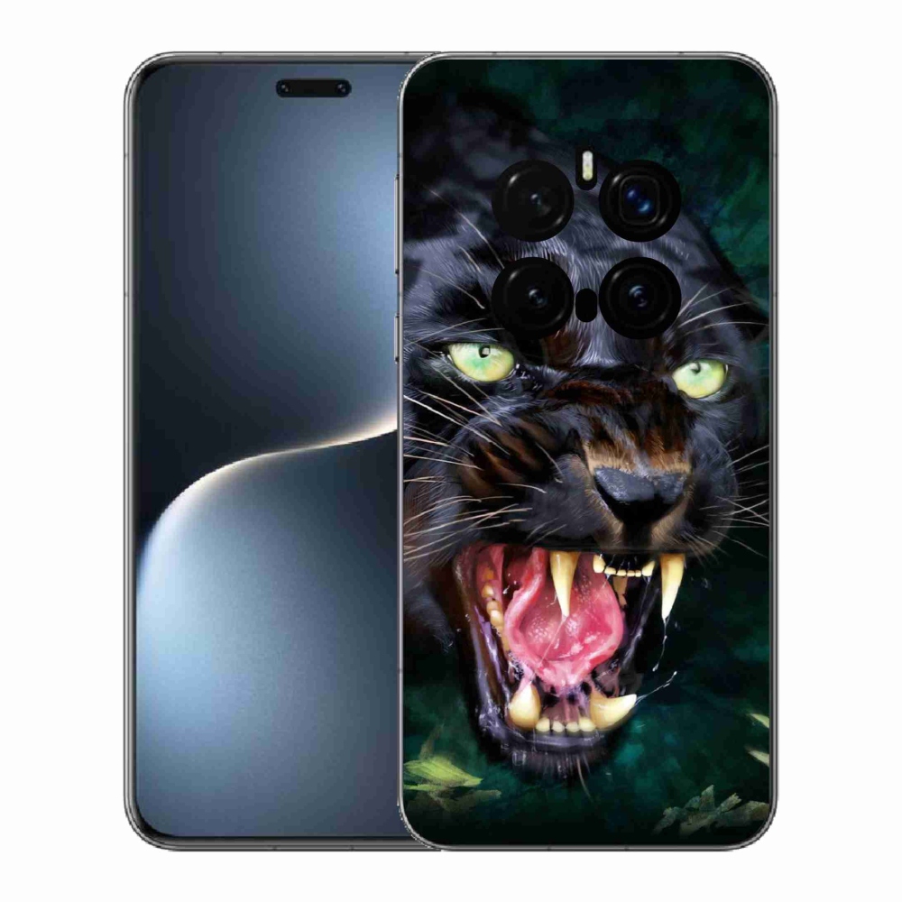 Gél borítás mmCase a Honor Magic 7 Pro 5G készülékhez - dühös fekete párduc