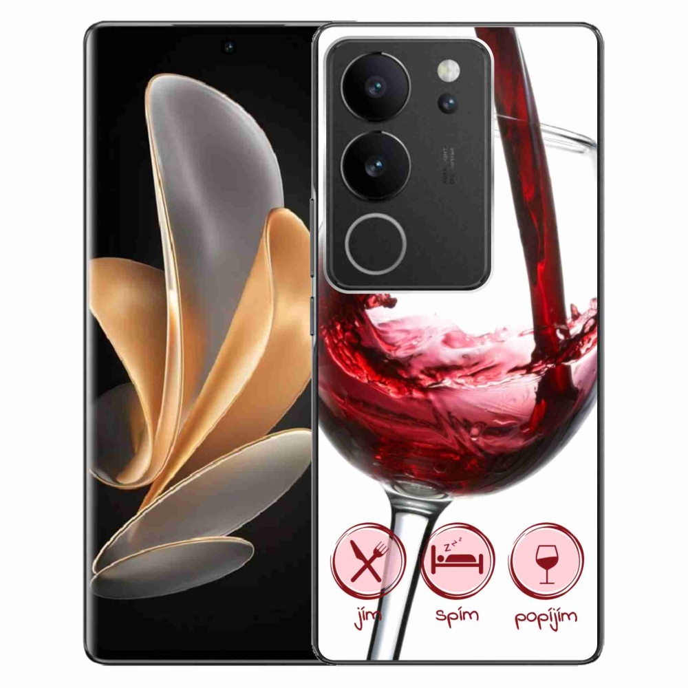Gél tok mmCase a Vivo V29 5G-hez - borospohár piros