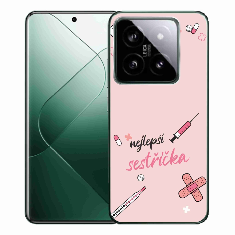 Gél borító mmCase a Xiaomi 14 Pro - legjobb kishúg rózsaszín háttérrel