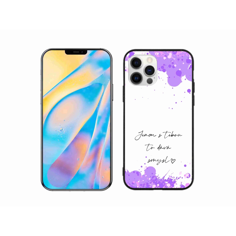 Gél borítás mmCase iPhone 12 készülékhez - szerelmes szöveg fehér háttérrel