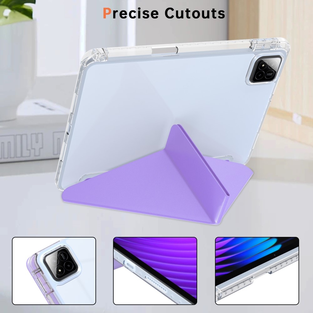 Origami intelligens pozicionáló tok Xiaomi Pad 7/7 Pro tablethez - világos lila