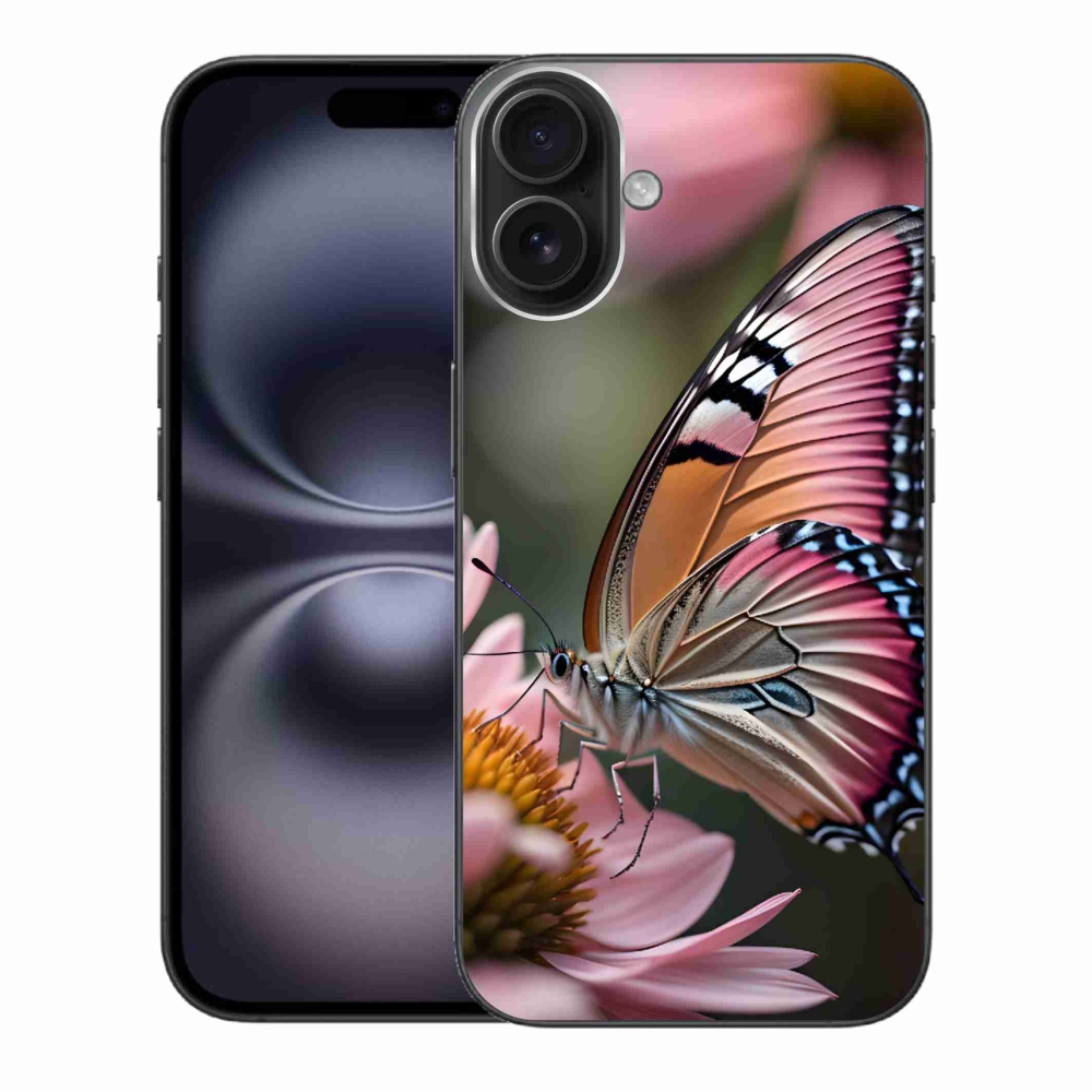 Zselés borítás mmCase iPhone 16 Plus készülékhez - színes pillangó