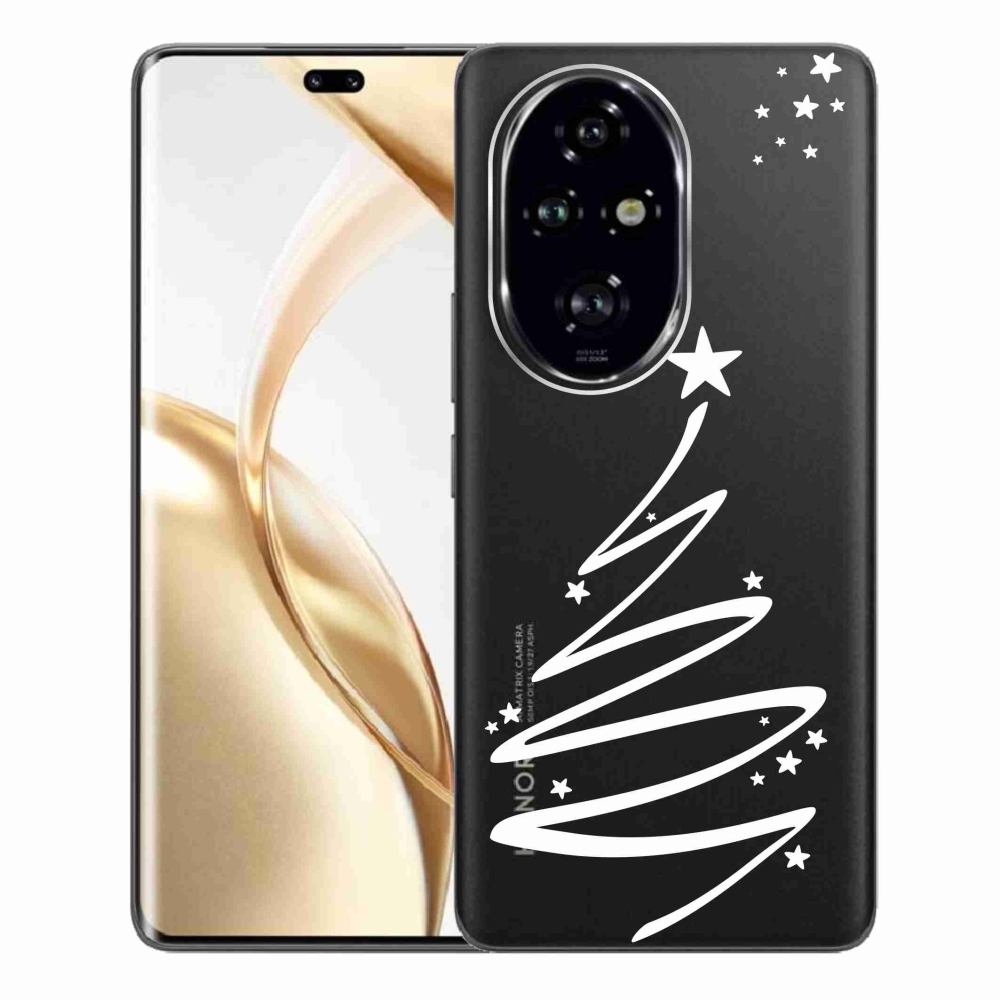 Zselés borító mmCase a Honor 200 Pro 5G számára - fehér fa átlátszó háttéren