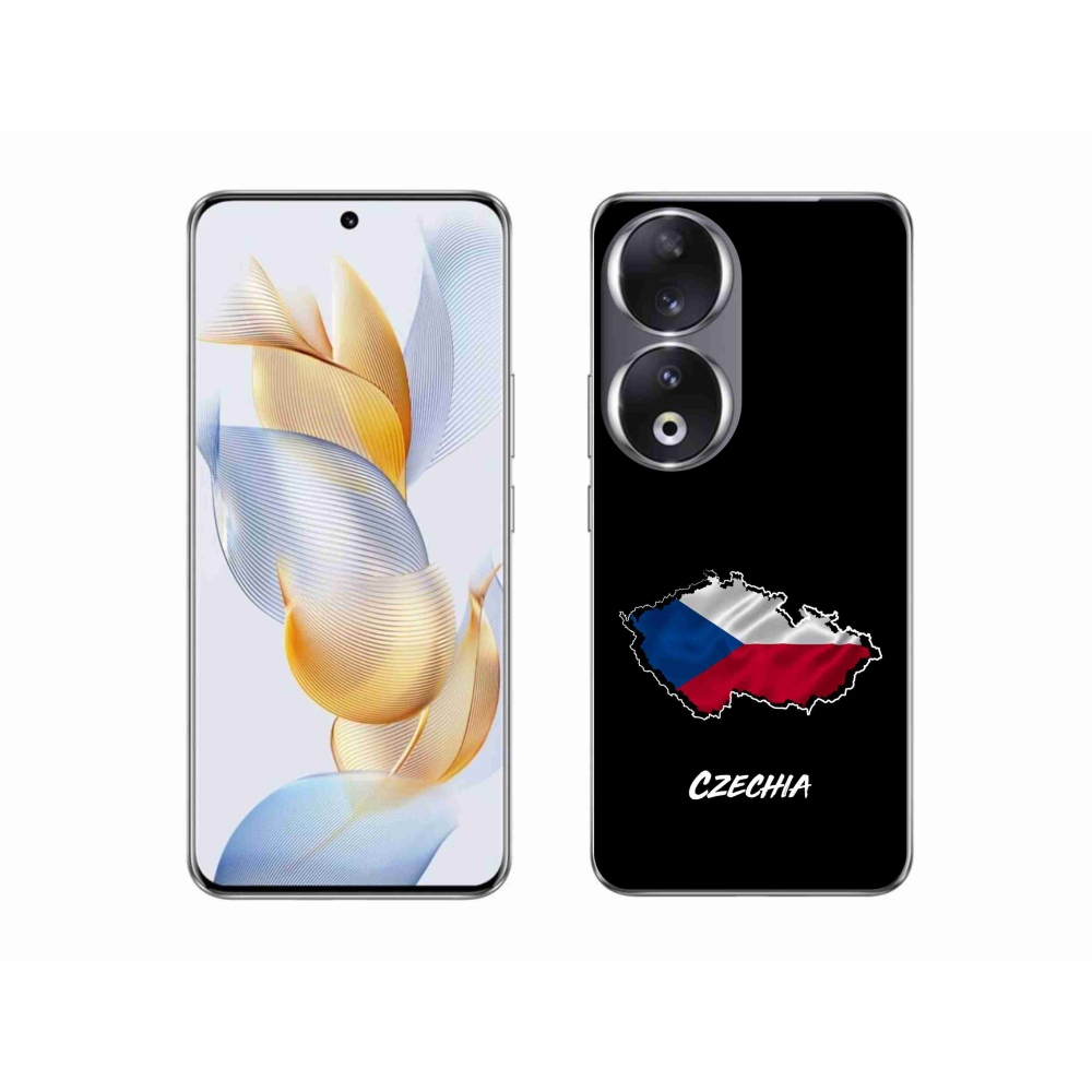 Zselés borító mmCase a Honor 90-hez - Csehország fekete háttérrel