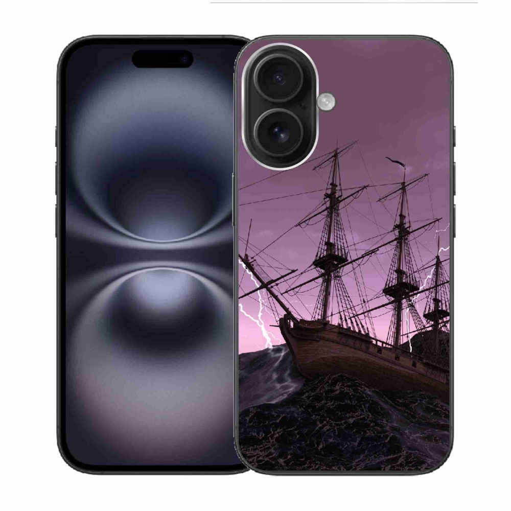 Zselés borítás mmCase iPhone 16-hoz - hajó a viharban