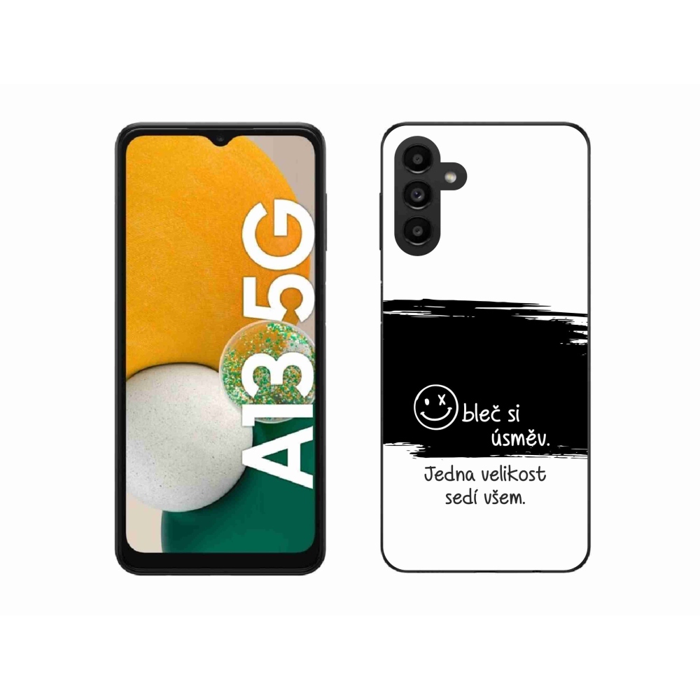 Gél borító mmCase Samsung Galaxy A13 5G - vicces szöveg 8 fekete és fehér háttérrel