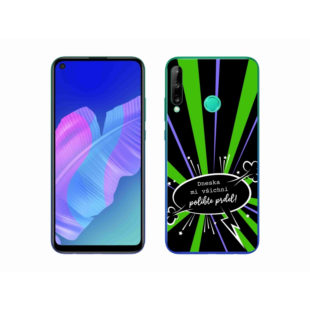 Gél borító mmCase a Huawei P40 Lite E készülékhez - vicces szöveg 15 fekete háttérrel